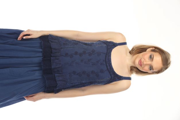 Sandwash Embroidered Tank - Navy